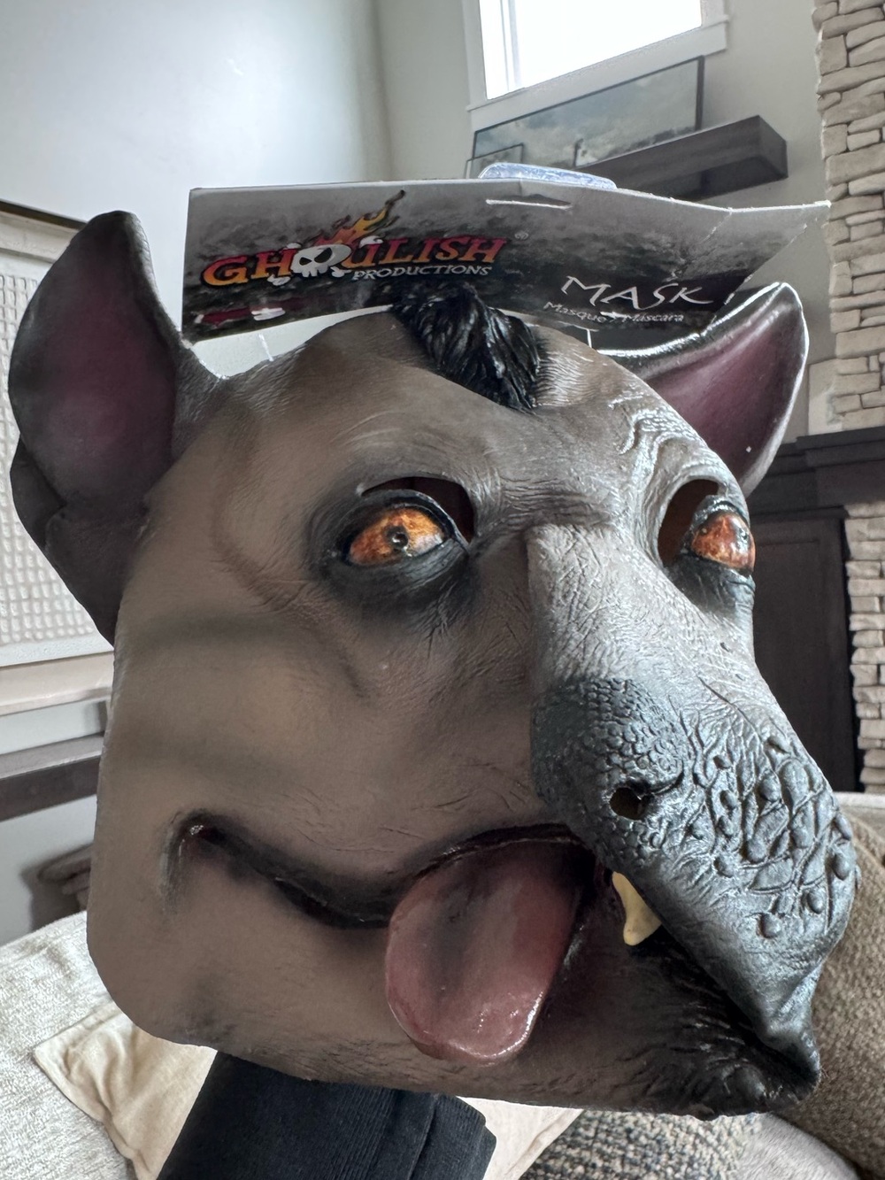 NWT Ghoulish Productions Gray Dog/Wolf Halloween Mask